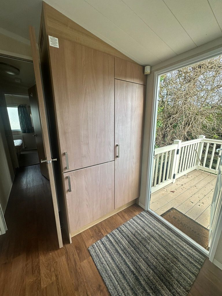 side entrance door with cupboards