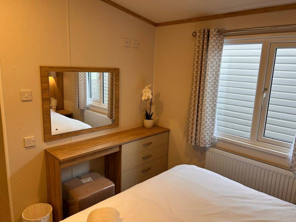 dressing table with stool and mirror