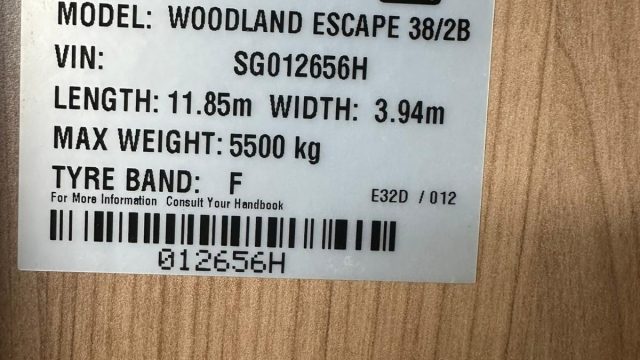 sticker with details of static caravan