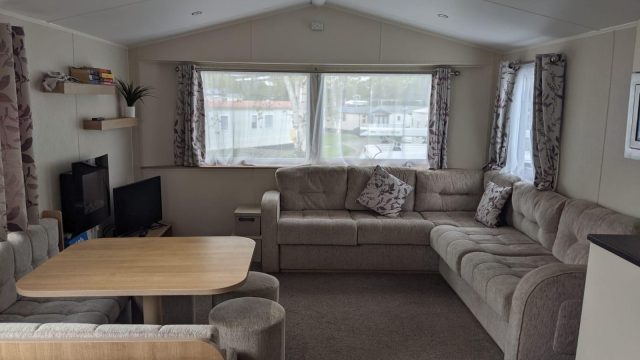 Lounge with corner sofas large front window