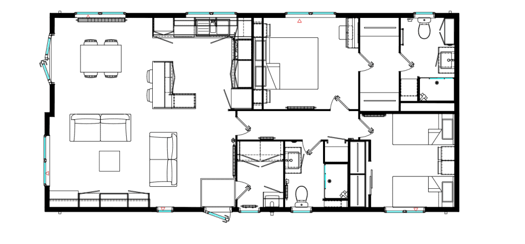 floor plan 2 Bed lodge