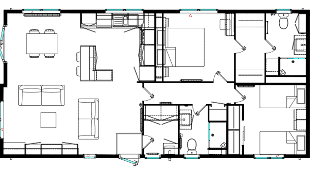 floor plan 2 Bed lodge